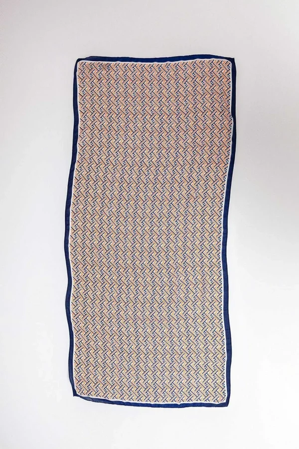 Pala D'oro Accessories Geo Print Scarf In Navy* Accessories