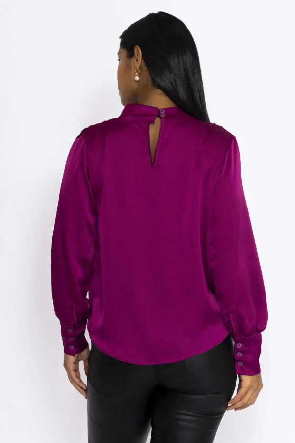 Pala D'oro Gigi Sateen Top In Magenta*Women Tops & Blouses