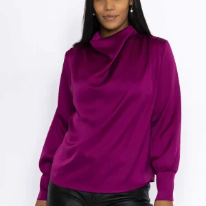 Pala D'oro Gigi Sateen Top In Magenta*Women Tops & Blouses