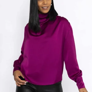 Pala D'oro Gigi Sateen Top In Magenta*Women Tops & Blouses