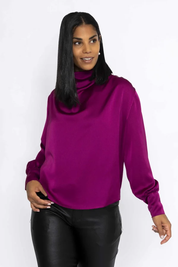 Pala D'oro Gigi Sateen Top In Magenta*Women Tops & Blouses