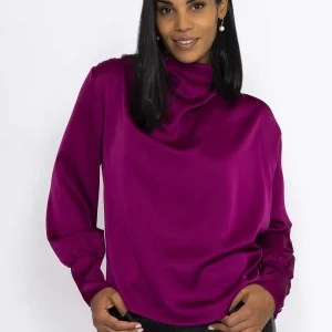 Pala D'oro Gigi Sateen Top In Magenta*Women Tops & Blouses