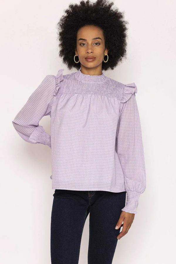 Rowen Avenue Gingham Blouse In Purple*Women Tops & Blouses