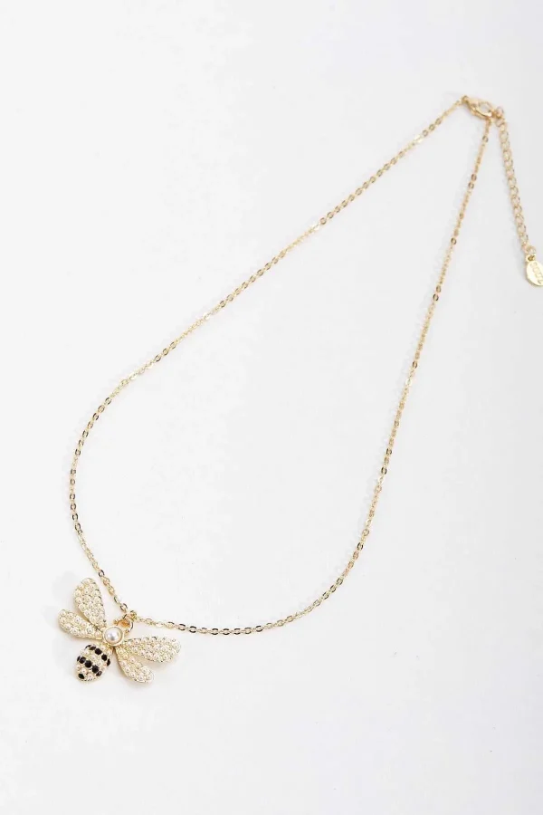 Soul Jewellery Gold Bee Diamante Necklace* Boxed Gifts