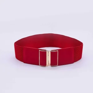 SOUL Accessories Gold Clasp Elastic Belt In Red* Belts