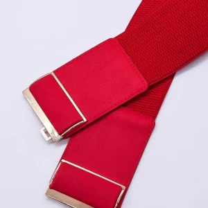 SOUL Accessories Gold Clasp Elastic Belt In Red* Belts