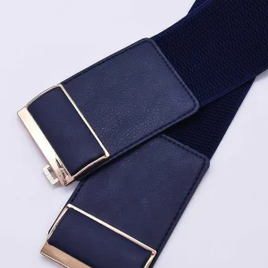 SOUL Accessories Gold Clasp Elastic Belt In Navy* Belts