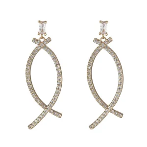 Knight & Day Gold Crescent Drop Earrings* Boxed Gifts