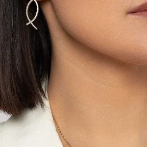 Knight & Day Gold Crescent Drop Earrings* Boxed Gifts