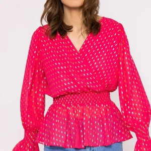 Rowen Avenue Gold Detail Wrap Top In Pink*Women Tops & Blouses