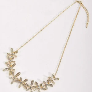 Soul Jewellery Gold Diamante Floral Necklace* Boxed Gifts