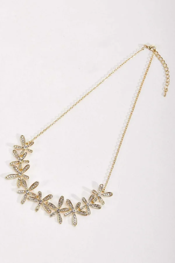 Soul Jewellery Gold Diamante Floral Necklace* Boxed Gifts