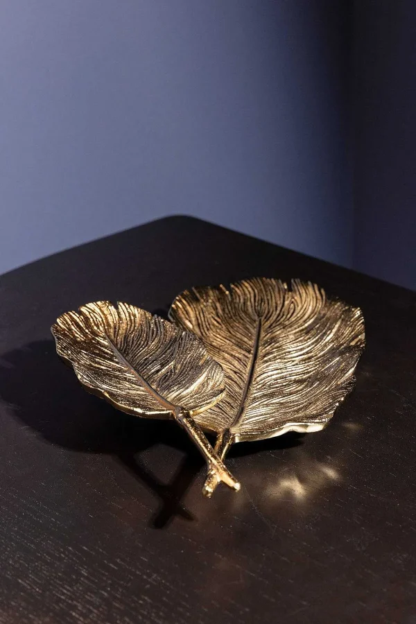 Atticus & Stone Gold Double Feather Platter* Homeware