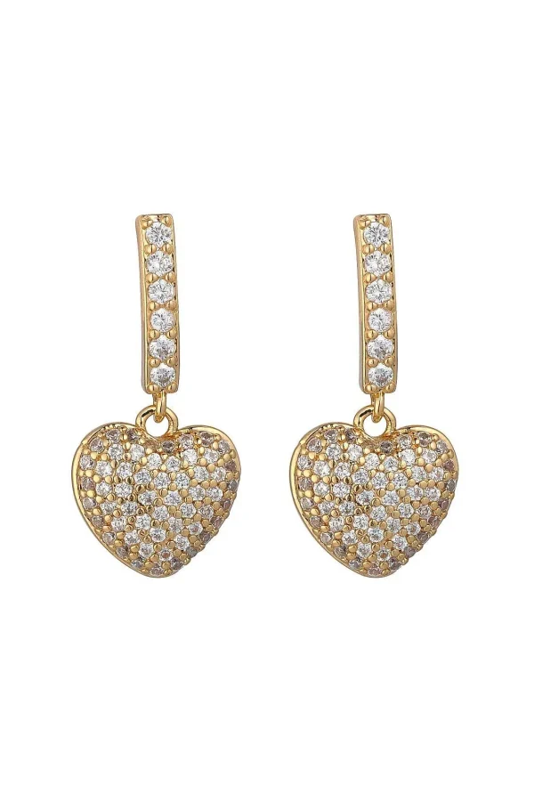 Knight & Day Gold Heart Drop Earrings* Boxed Gifts