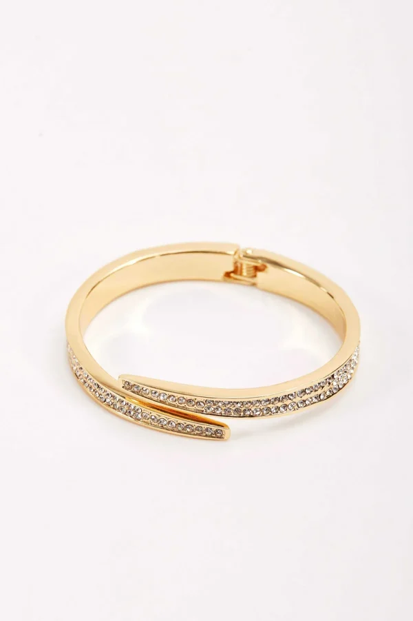 Soul Jewellery Gold Hinge Diamante Bangle*Women April Edit