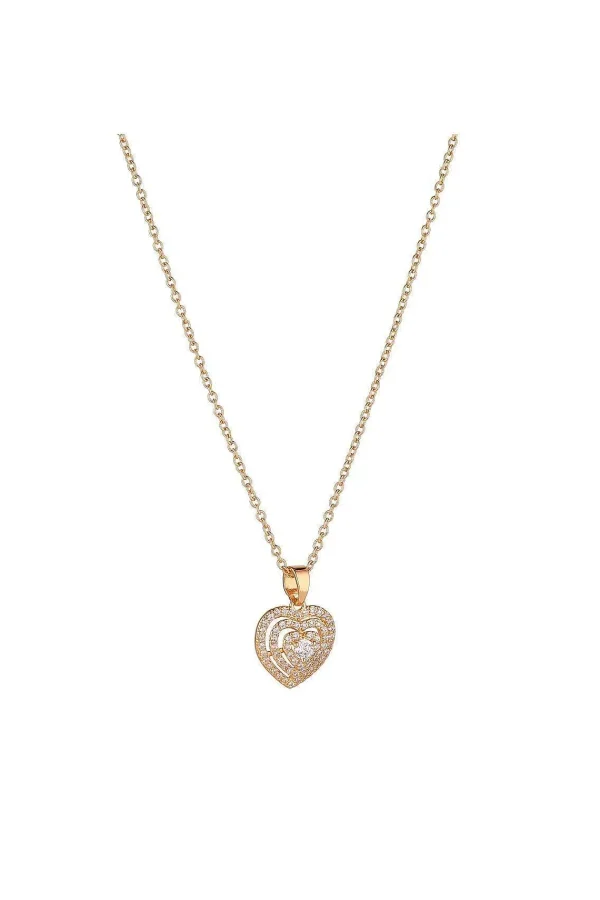 Knight & Day Gold Micropave Heart Pendant* Jewellery