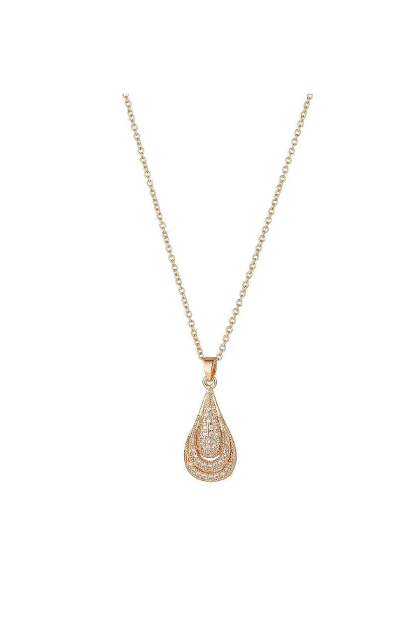 Knight & Day Gold Micropave Teardrop Pendant* Jewellery