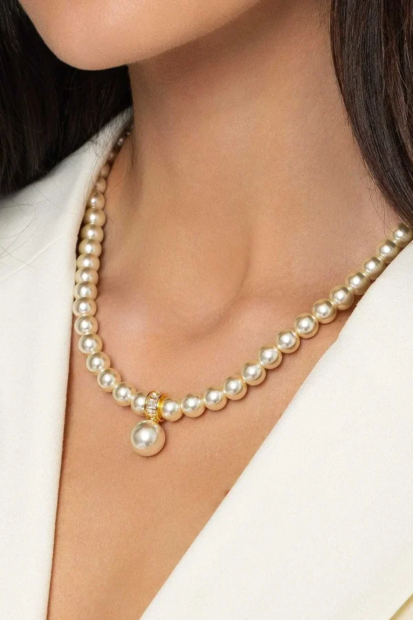 Joularie Gold Tone Drop Pearl Necklace* Boxed Gifts