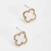 Joularie Gold Tone Finish Earrings With Crystals*Women April Edit