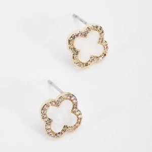 Joularie Gold Tone Finish Earrings With Crystals*Women April Edit