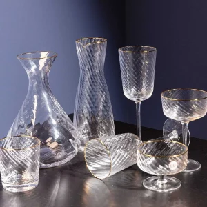 Atticus & Stone Gold Trimmed Water Glass Set Of 4* Homeware