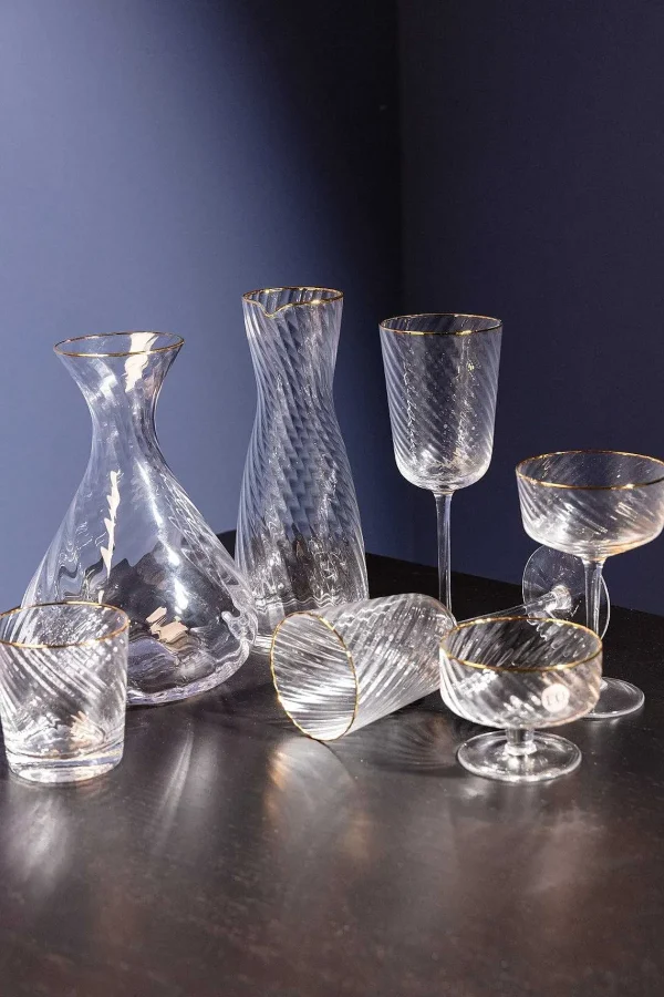 Atticus & Stone Gold Trimmed Water Glass Set Of 4* Homeware