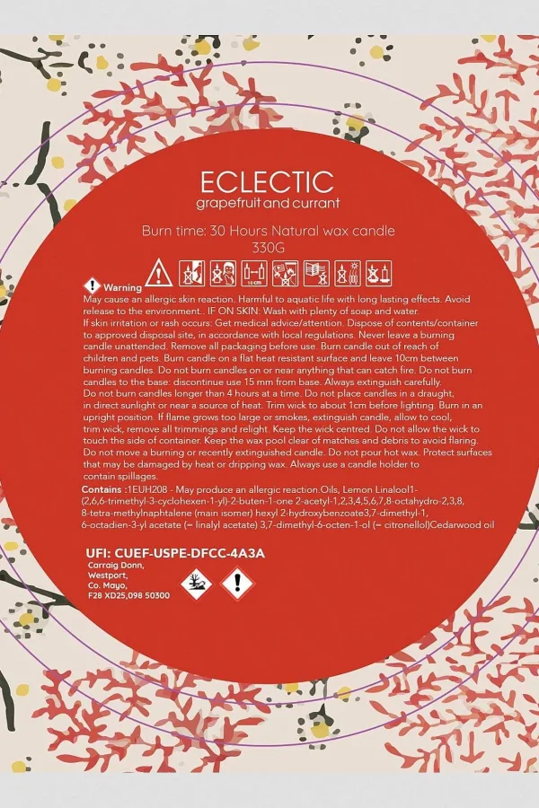 Eclectic Grapefruit & Currant Large Travel Candle* Homeware