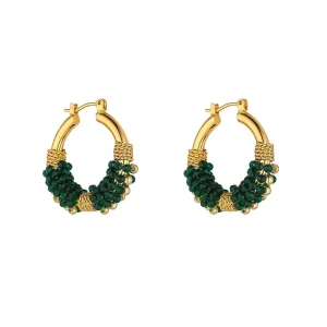 Knight & Day Green Cluster Hoops* Boxed Gifts