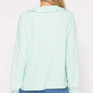 Rowen Avenue Green Dobby Jacquard Blouse*Women Tops & Blouses