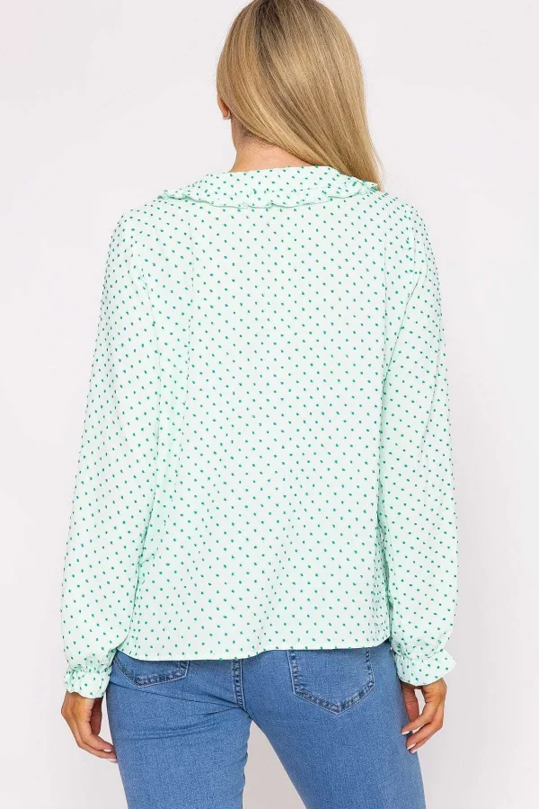 Rowen Avenue Green Dobby Jacquard Blouse*Women Tops & Blouses