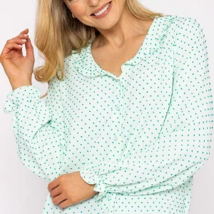 Rowen Avenue Green Dobby Jacquard Blouse*Women Tops & Blouses