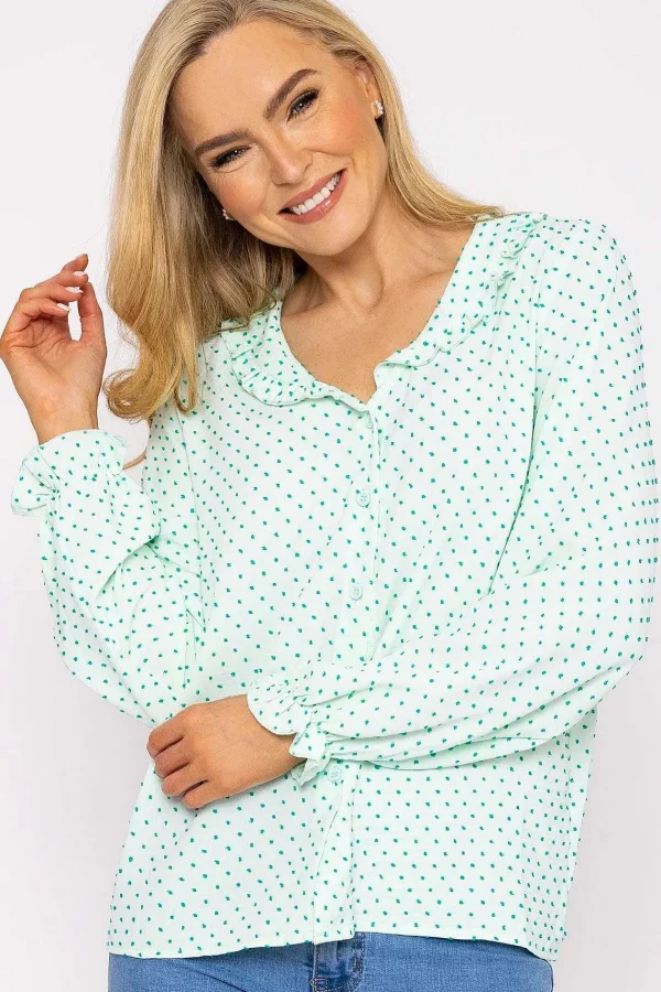 Rowen Avenue Green Dobby Jacquard Blouse*Women Tops & Blouses