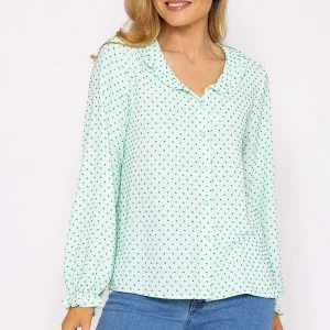 Rowen Avenue Green Dobby Jacquard Blouse*Women Tops & Blouses