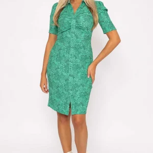 Rowen Avenue Green Floral Crinkle Dress*Women Dresses & Jumpsuits