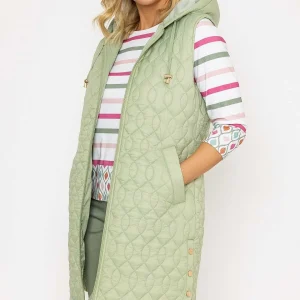 Voulez Vous Green Longline Gilet With Hood*Women Classic Fashion