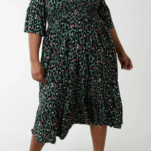 Nova of London Green Printed Midi Dress*Women Dresses