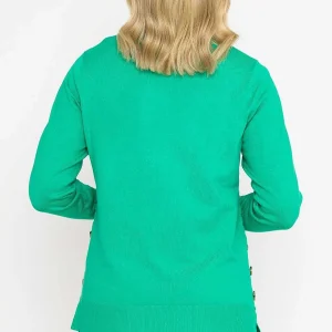 Voulez Vous Green Ribbed Knit Sweater With Buttons*Women Jumpers & Cardigans