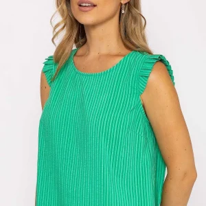 Rowen Avenue Green Ruffle Sleeveless Top*Women Tops & Blouses