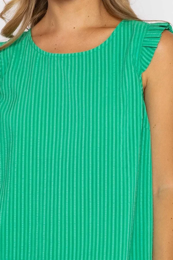 Rowen Avenue Green Ruffle Sleeveless Top*Women Tops & Blouses