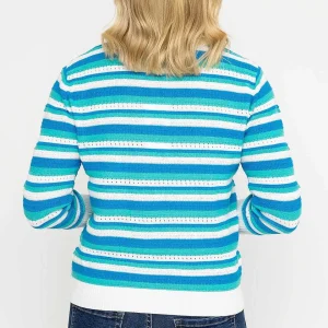 Voulez Vous Green Textured Stripe Sweater*Women Jumpers & Cardigans