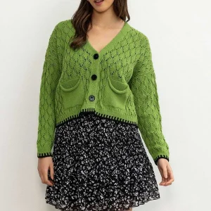 Pala D'oro Sport Green Tipped Edge Cardigan*Women Jumpers & Cardigans