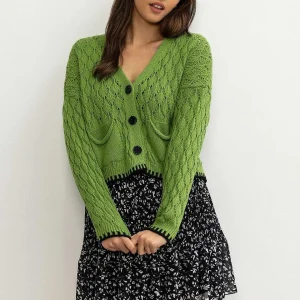 Pala D'oro Sport Green Tipped Edge Cardigan*Women Jumpers & Cardigans