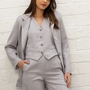 Pala D'oro Sport Grey Boyfriend Blazer*Women Coats & Jackets