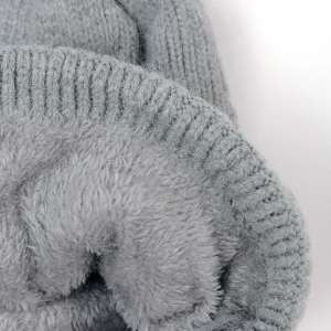 SOUL Accessories Grey Cable Knit Beanie With Pom* Hats