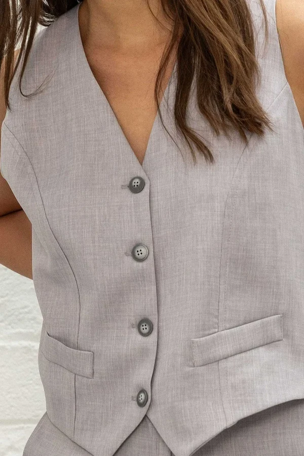 Pala D'oro Sport Grey Tailored Waistcoat*Women As Seen On Social