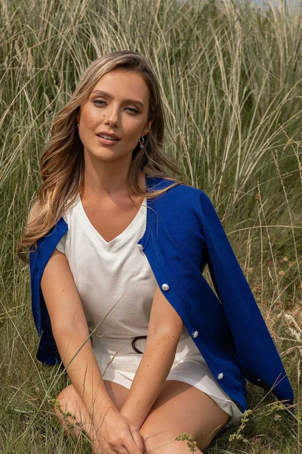 Kelly & Grace Weekend Heart Cardigan In Navy*Women Jumpers & Cardigans