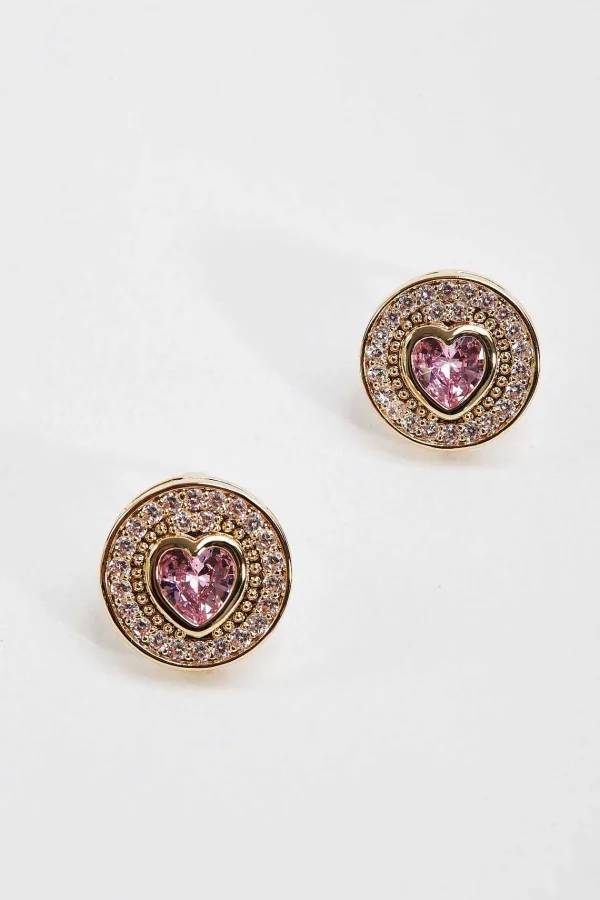 Soul Jewellery Heart Shaped Pink Diamond Earrings* Earrings