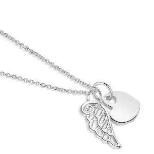 Newbridge Silverware Jewellery Heart With Angel Wing Pendant* Boxed Gifts