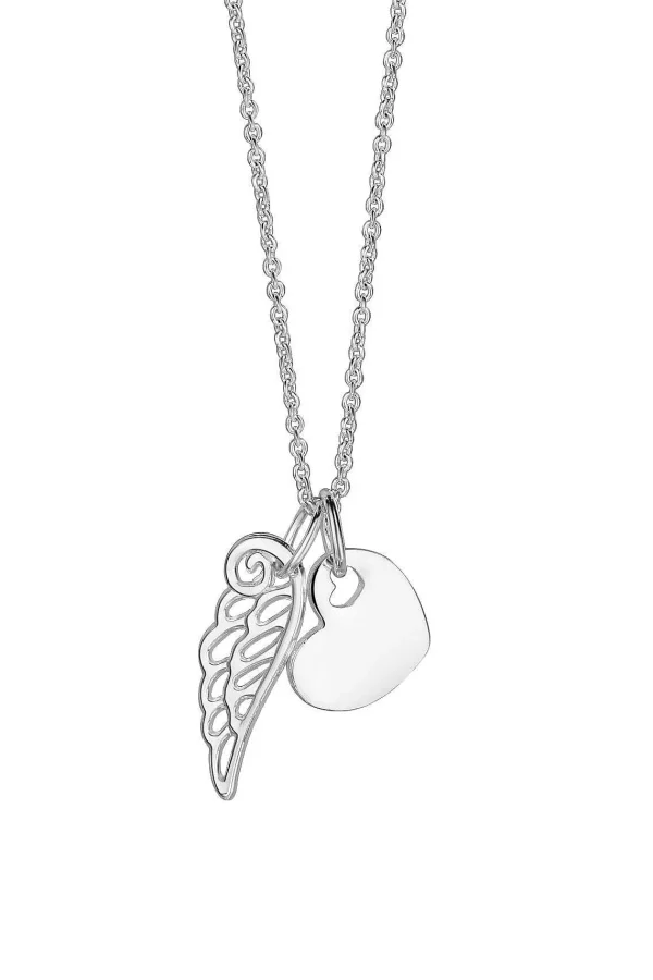 Newbridge Silverware Jewellery Heart With Angel Wing Pendant* Boxed Gifts