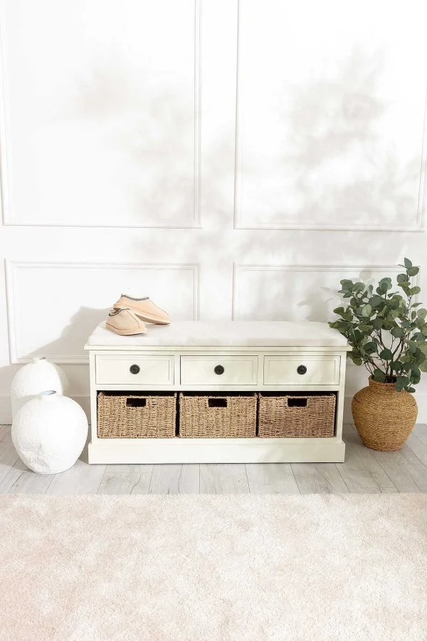 Carraig Donn HOME Hetty Cream Bench With Drawers* Homeware